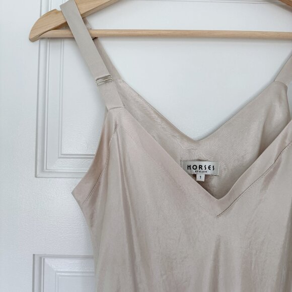 HORSES Atelier Slip Dress in Ivory/Champagne - Picture 6 of 16